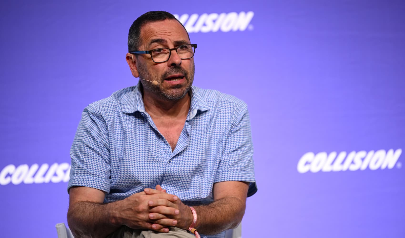 Toronto , Canada – 20 June 2024; Andrew Feldman, co-founder and CEO of Cerebras Systems, speaks at the Collision conference in Toronto on June 20, 2024.