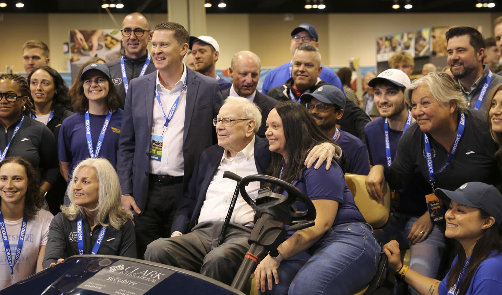 Warren Buffett does a walkthrough of the Berkshire Hathaway Annual Shareholders Meeting in Omaha, Nebraska on May 3, 2025.